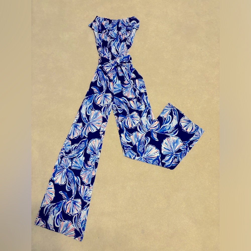 COPY - Lilly Pulitzer wide leg, strapless Farrah jumpsuit size xs